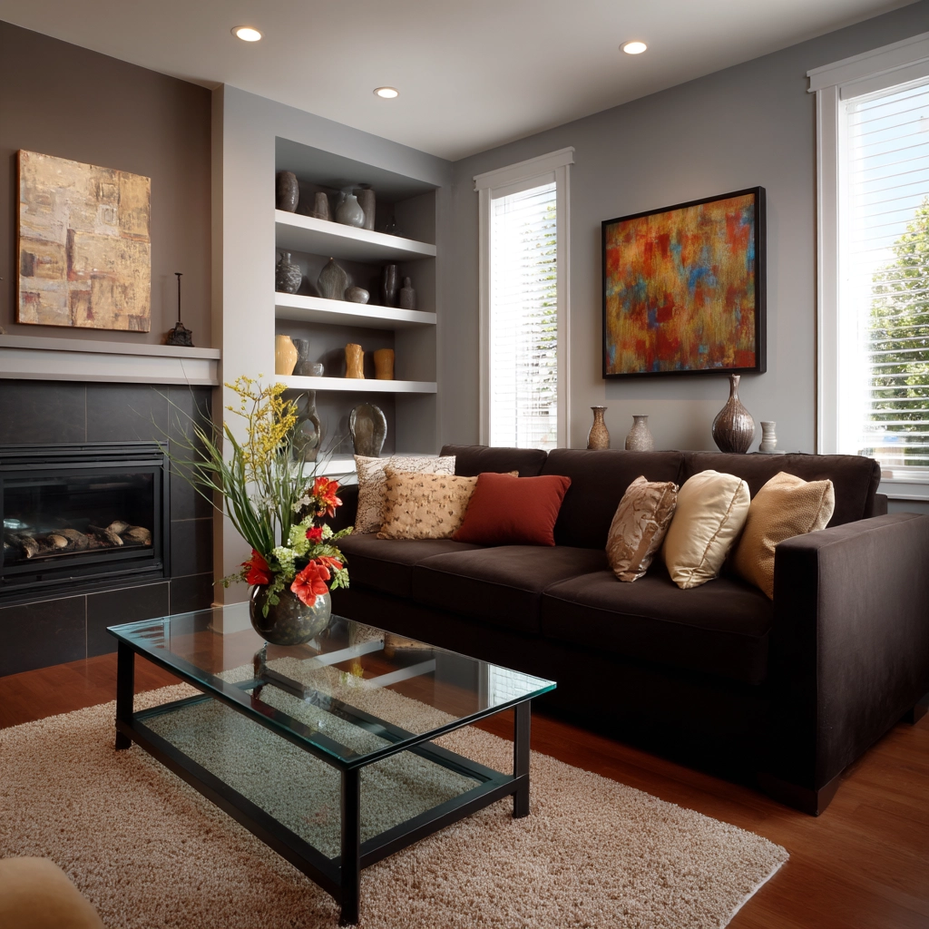 dark brown couch living room ideas 21