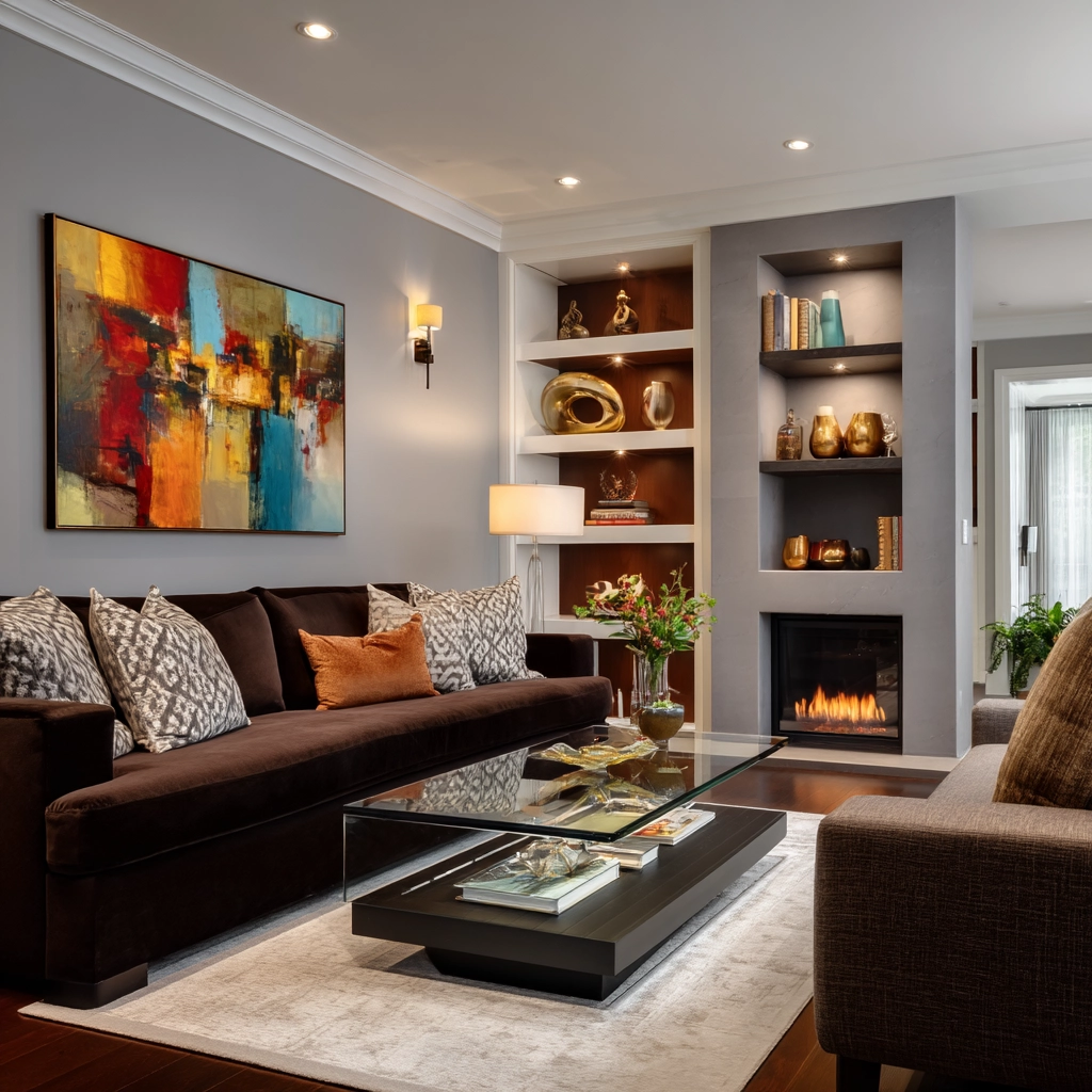 dark brown couch living room ideas 23