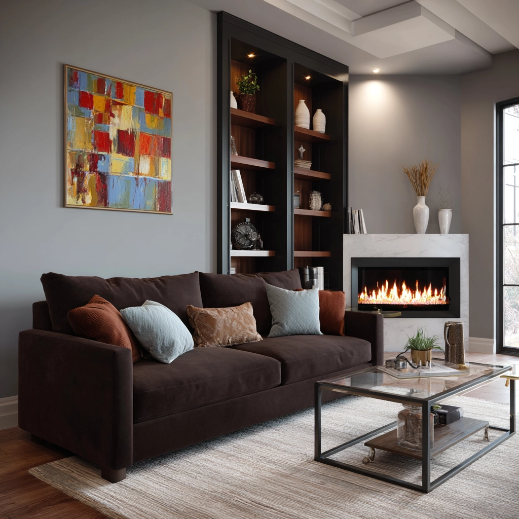 dark brown couch living room ideas 24