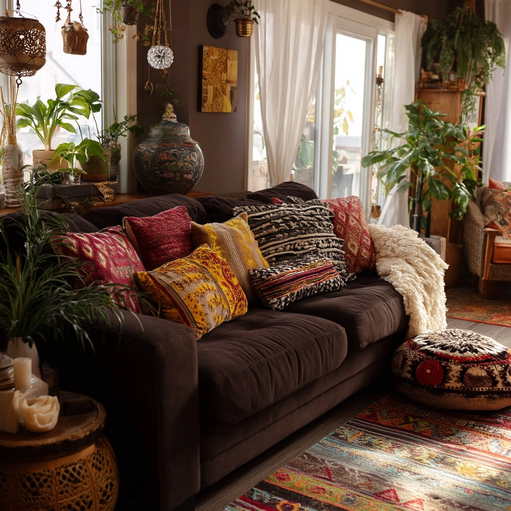dark brown couch living room ideas 25