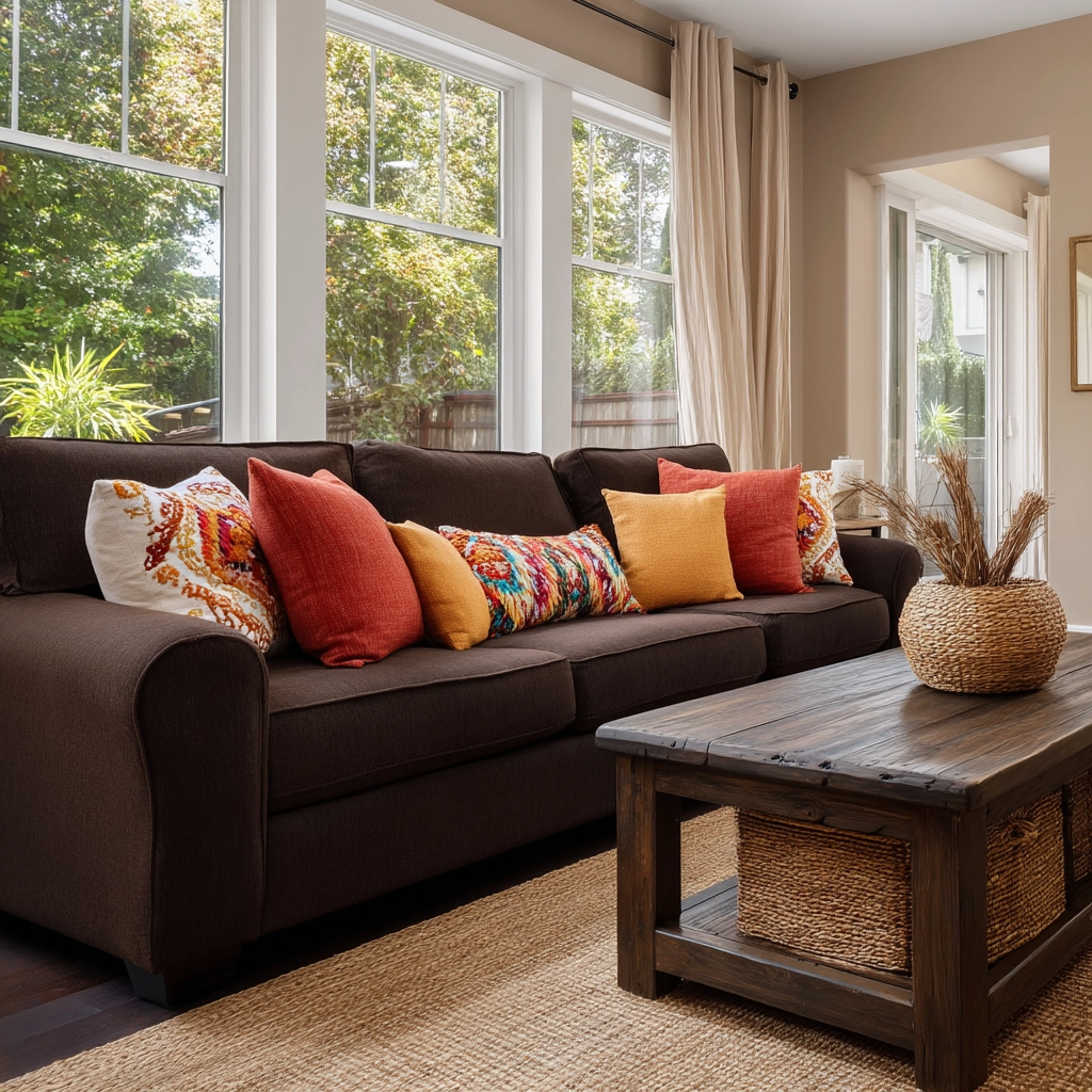 dark brown couch living room ideas 3