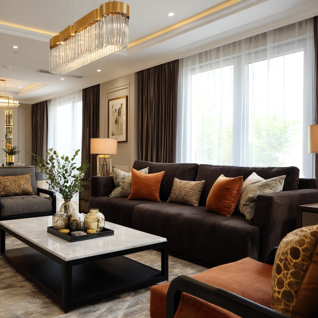 dark brown couch living room ideas 59