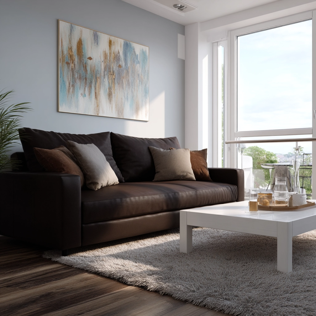 dark brown couch living room ideas 7