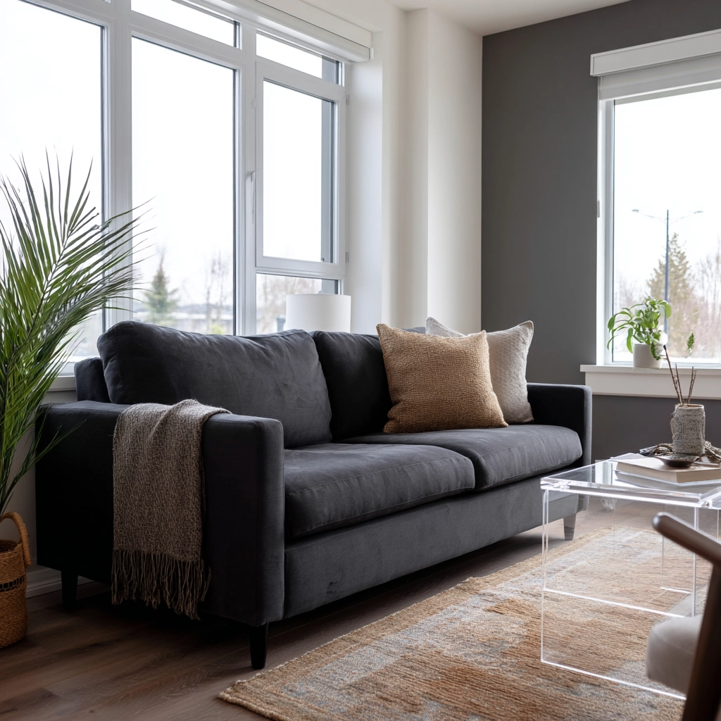 dark gray couch living room 13