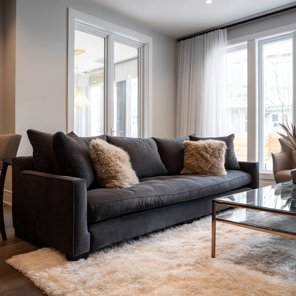 dark gray couch living room 2