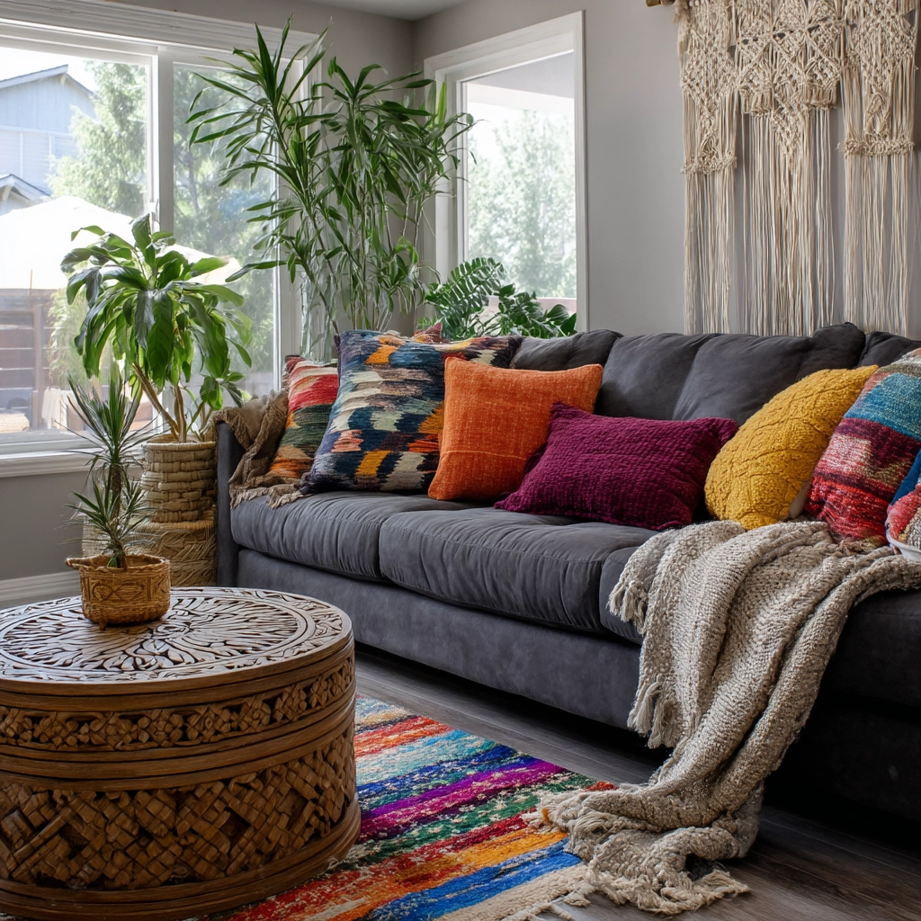 dark gray couch living room 34