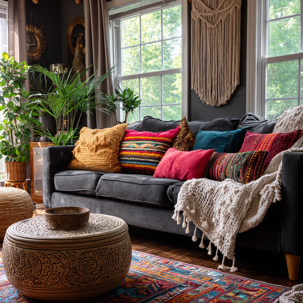 dark gray couch living room 35
