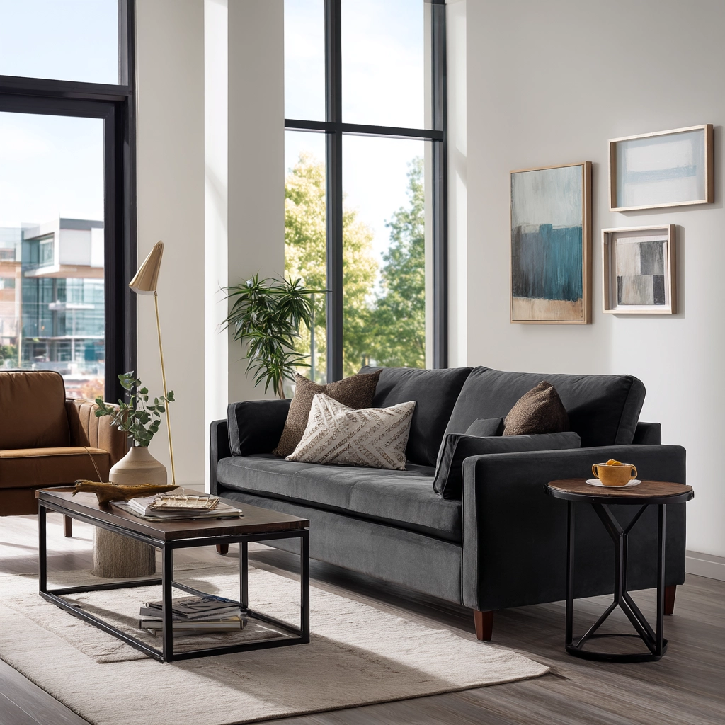 dark gray couch living room 37