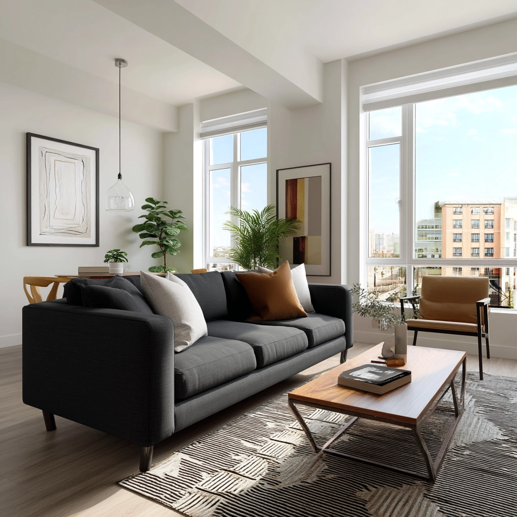dark gray couch living room 38