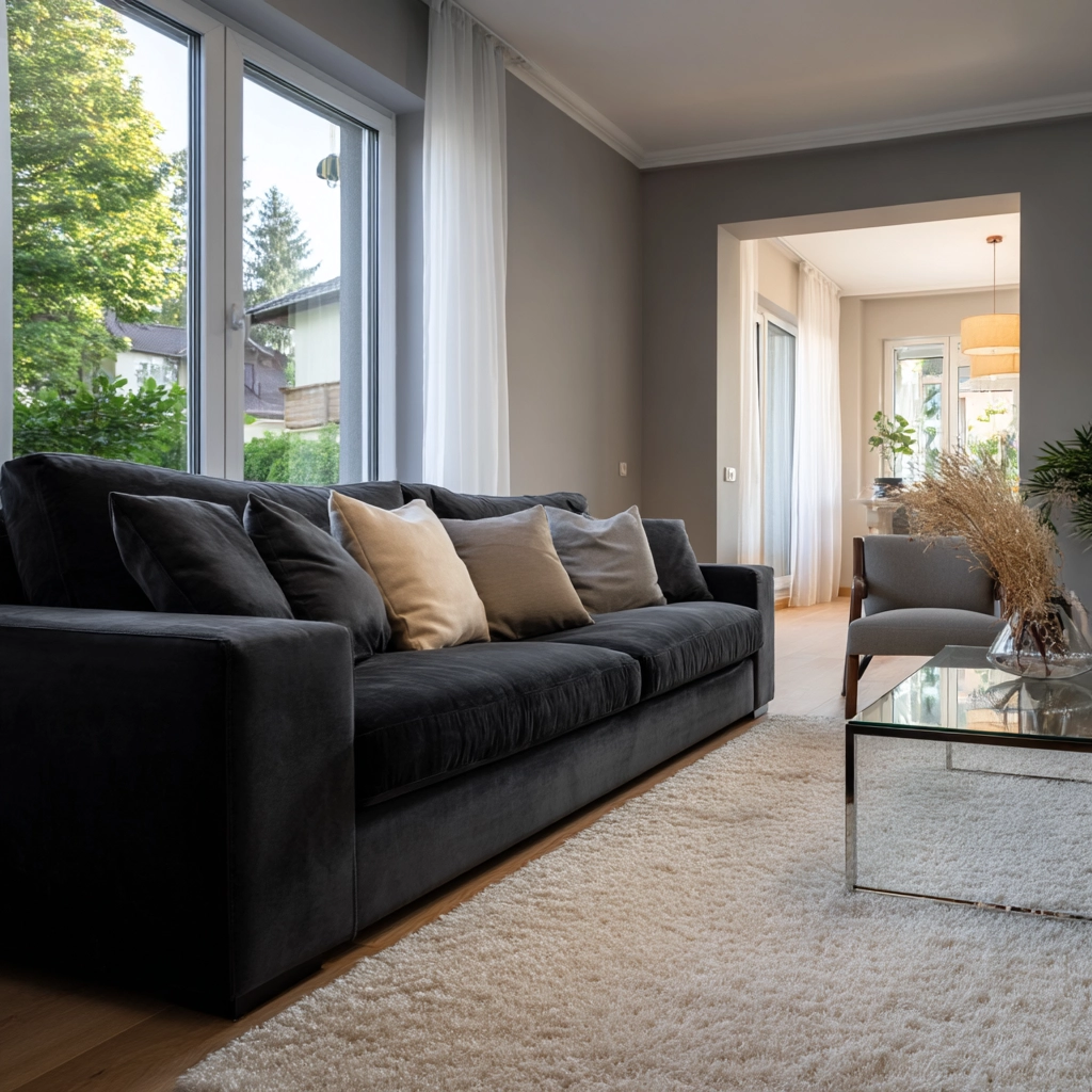 dark gray couch living room 4