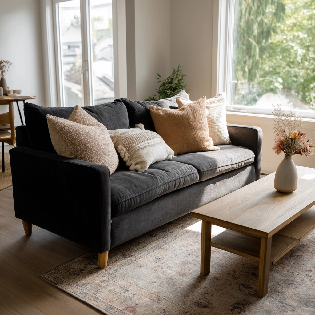 dark gray couch living room 41