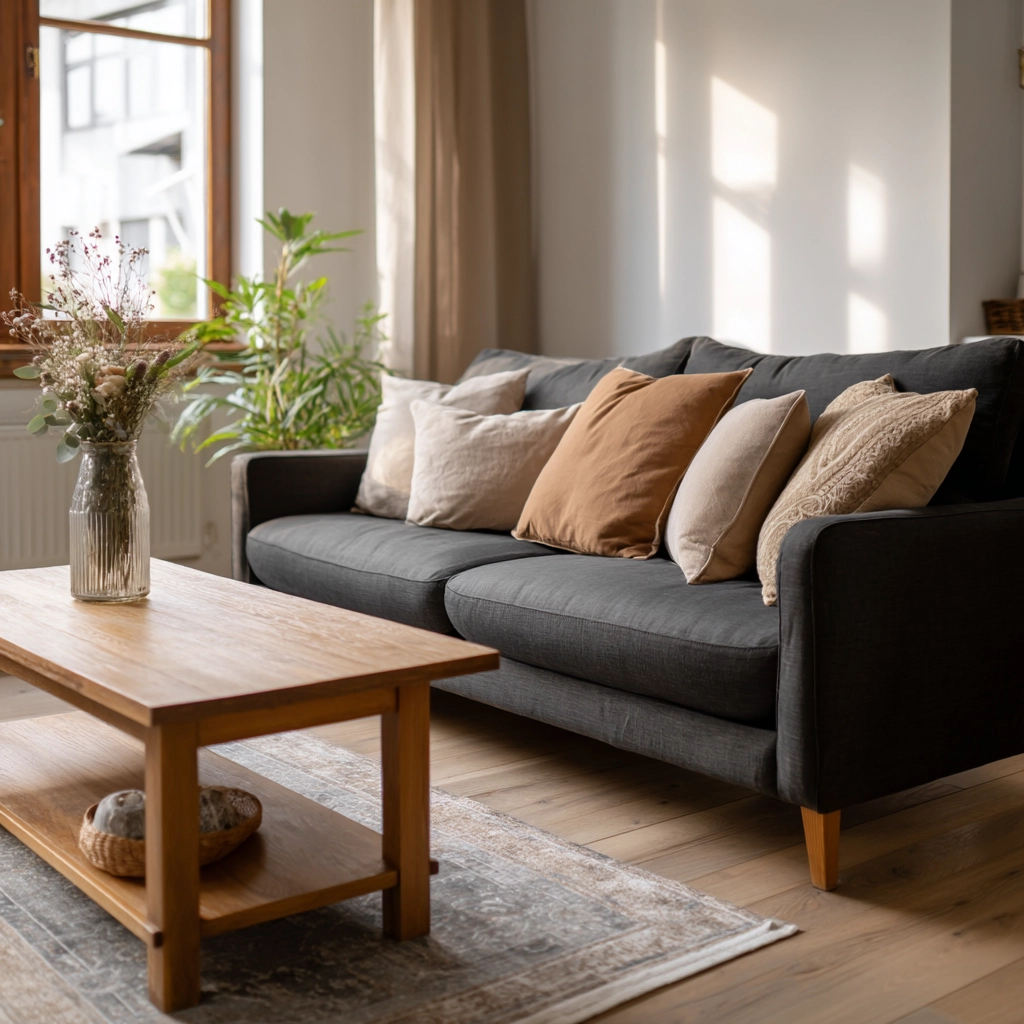 dark gray couch living room 44
