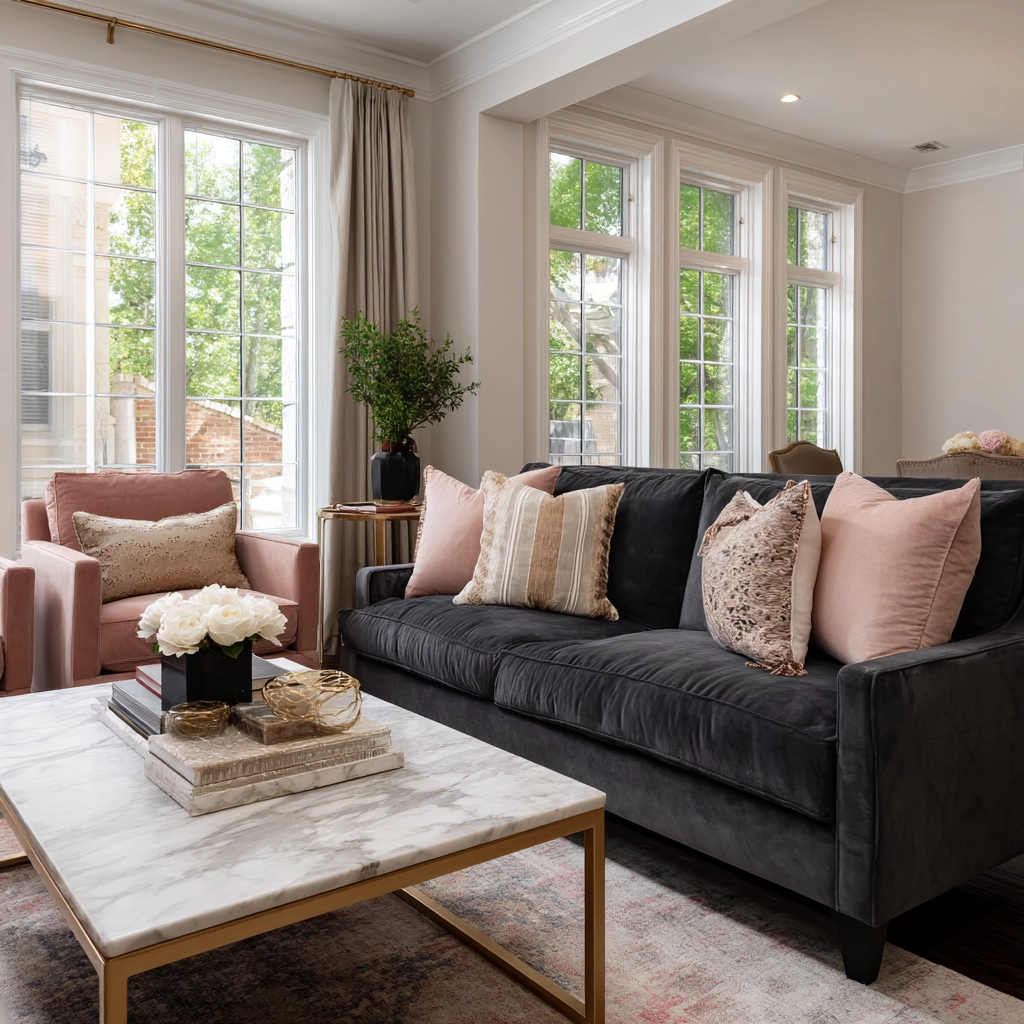dark gray couch living room 45