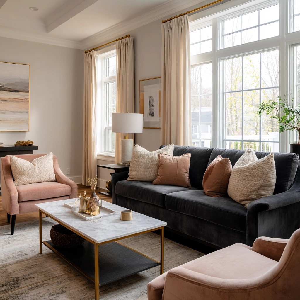 dark gray couch living room 48