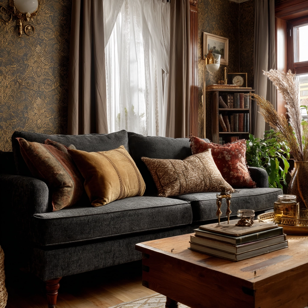 dark gray couch living room 52
