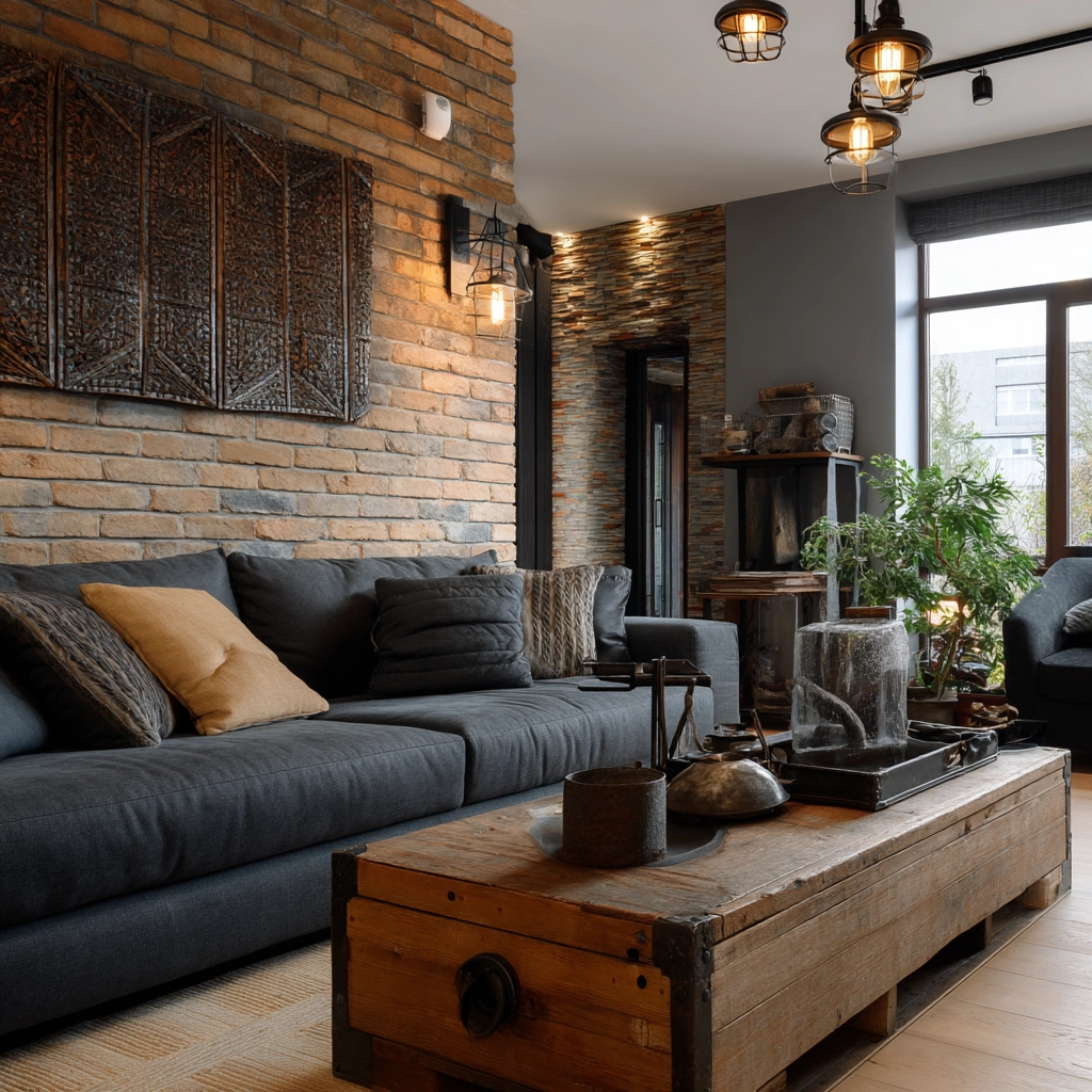 dark gray couch living room 9