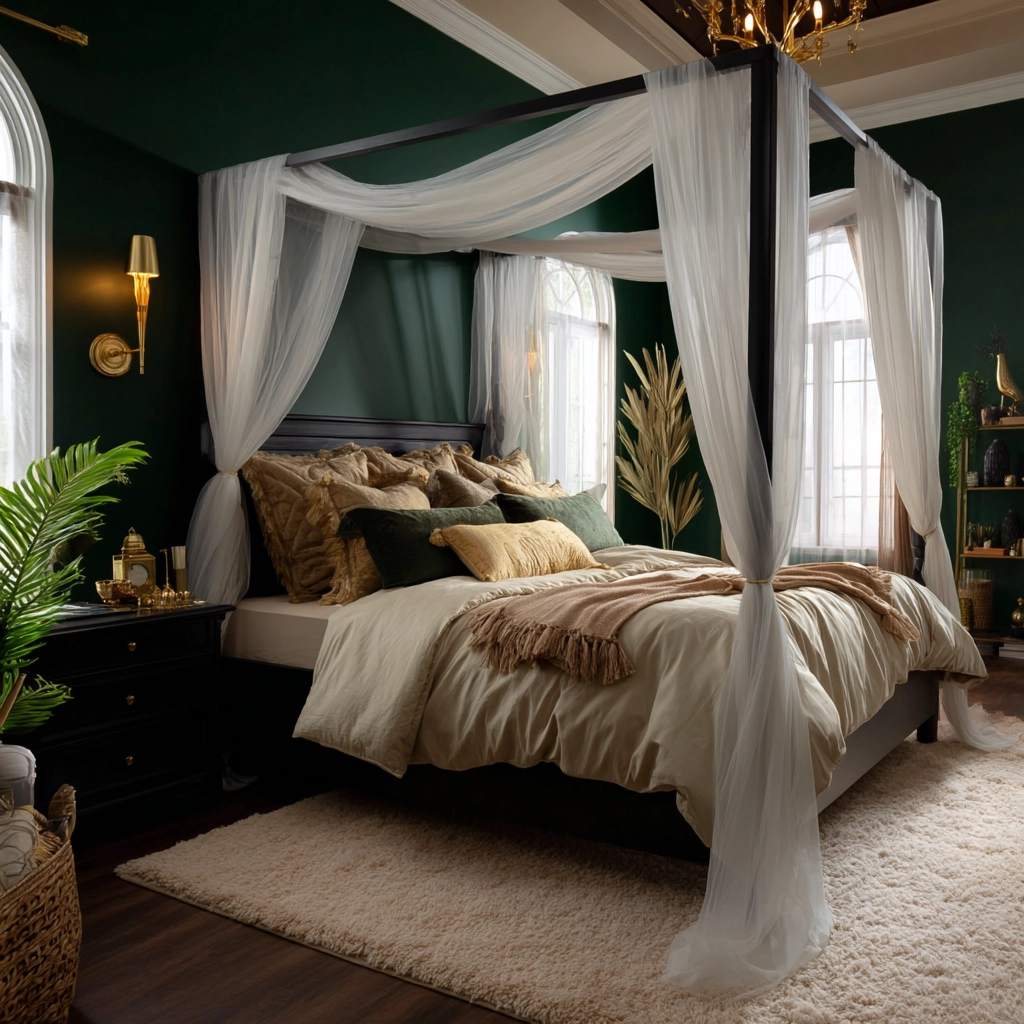 dark green bedroom 13