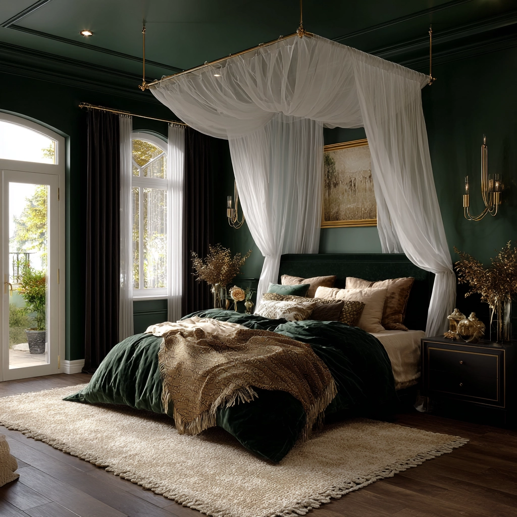 dark green bedroom 14