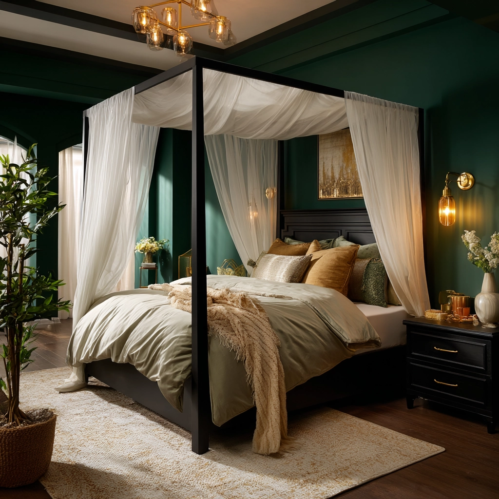 dark green bedroom 15