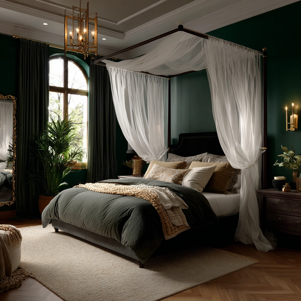 dark green bedroom 16