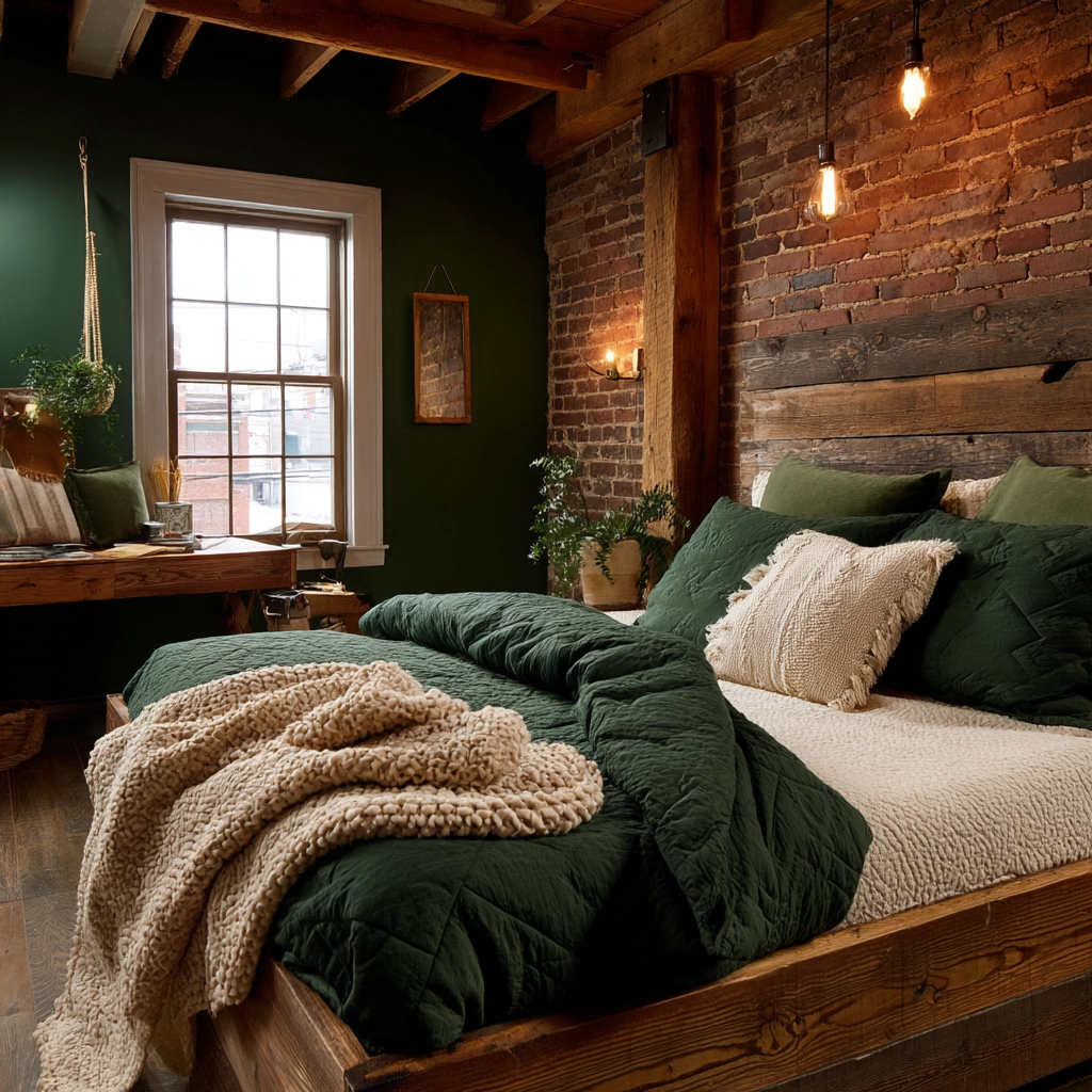 dark green bedroom 17