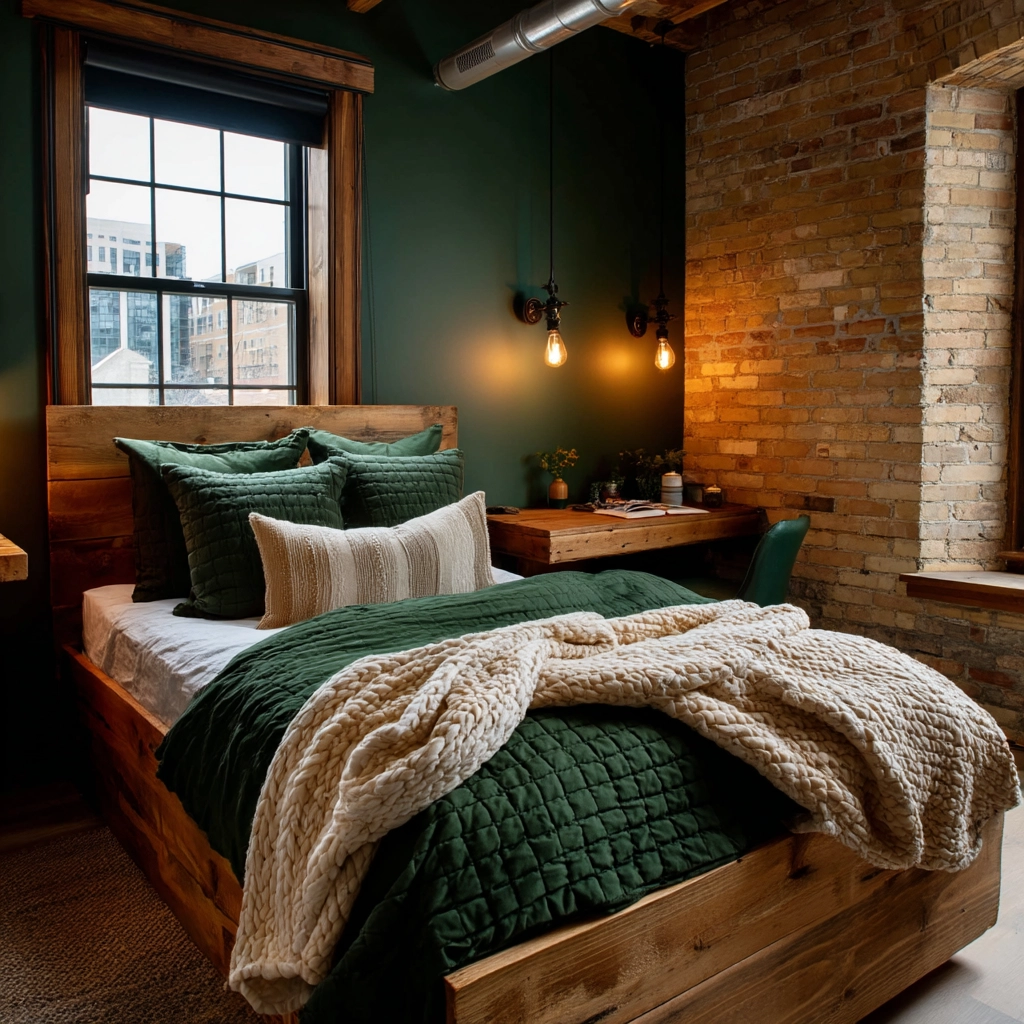 dark green bedroom 20