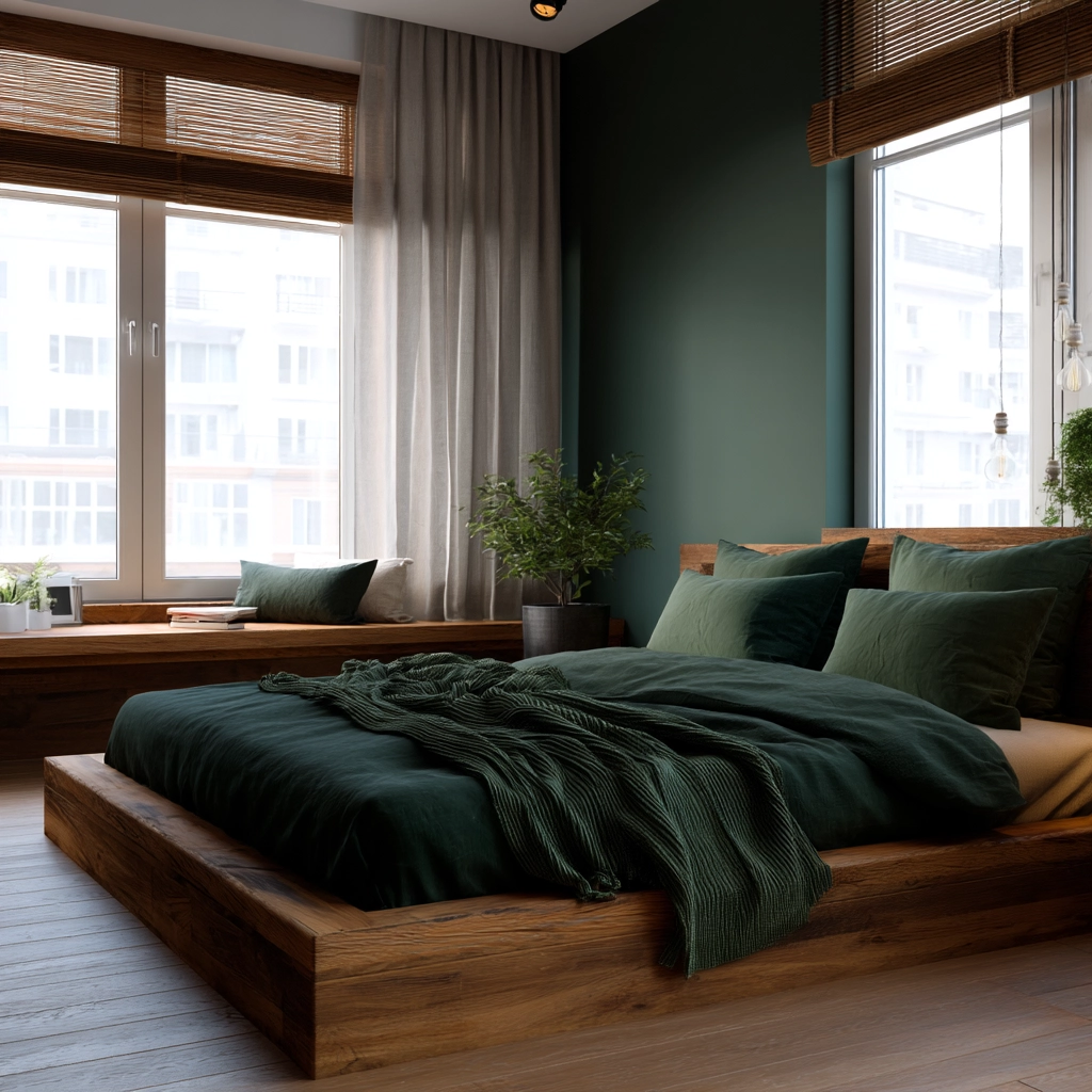dark green bedroom 23