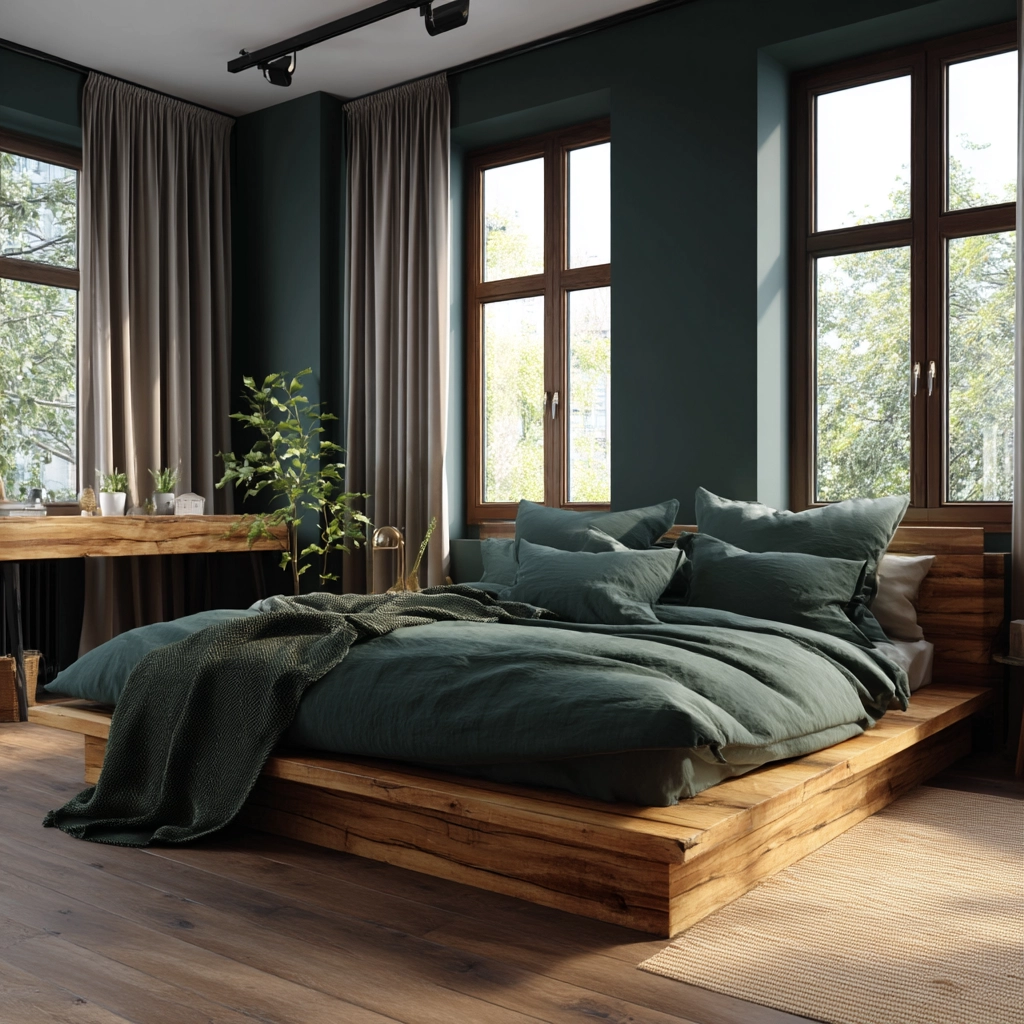 dark green bedroom 24
