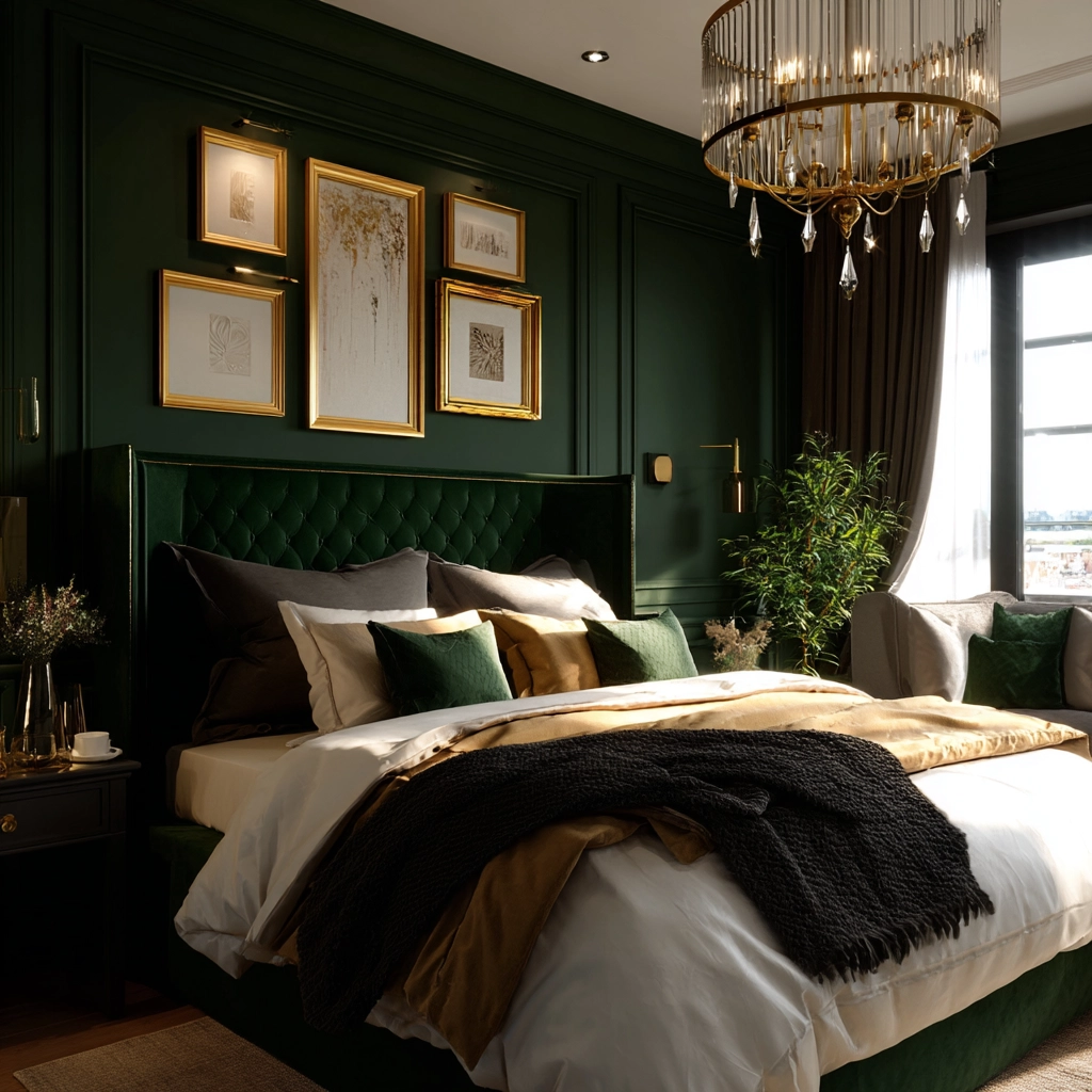 dark green bedroom 30
