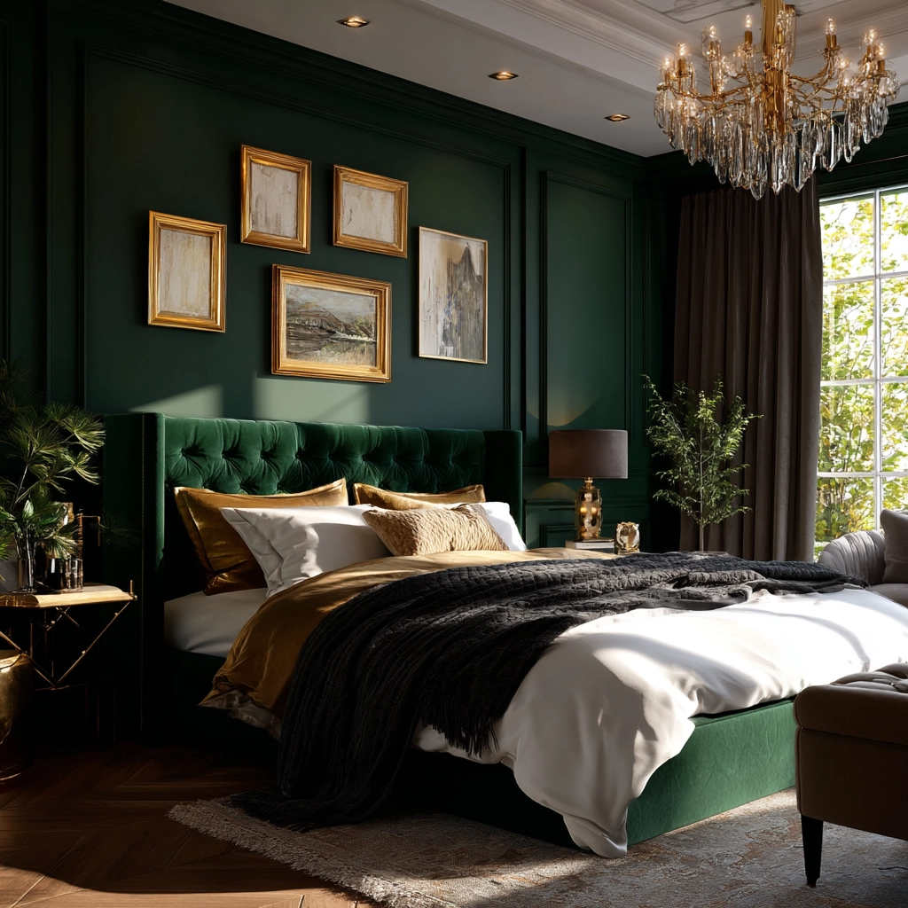 dark green bedroom 31