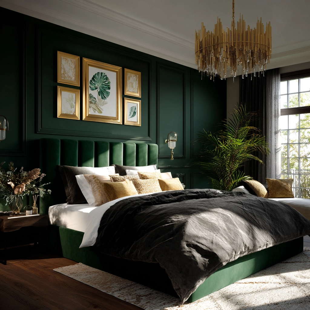 dark green bedroom 32