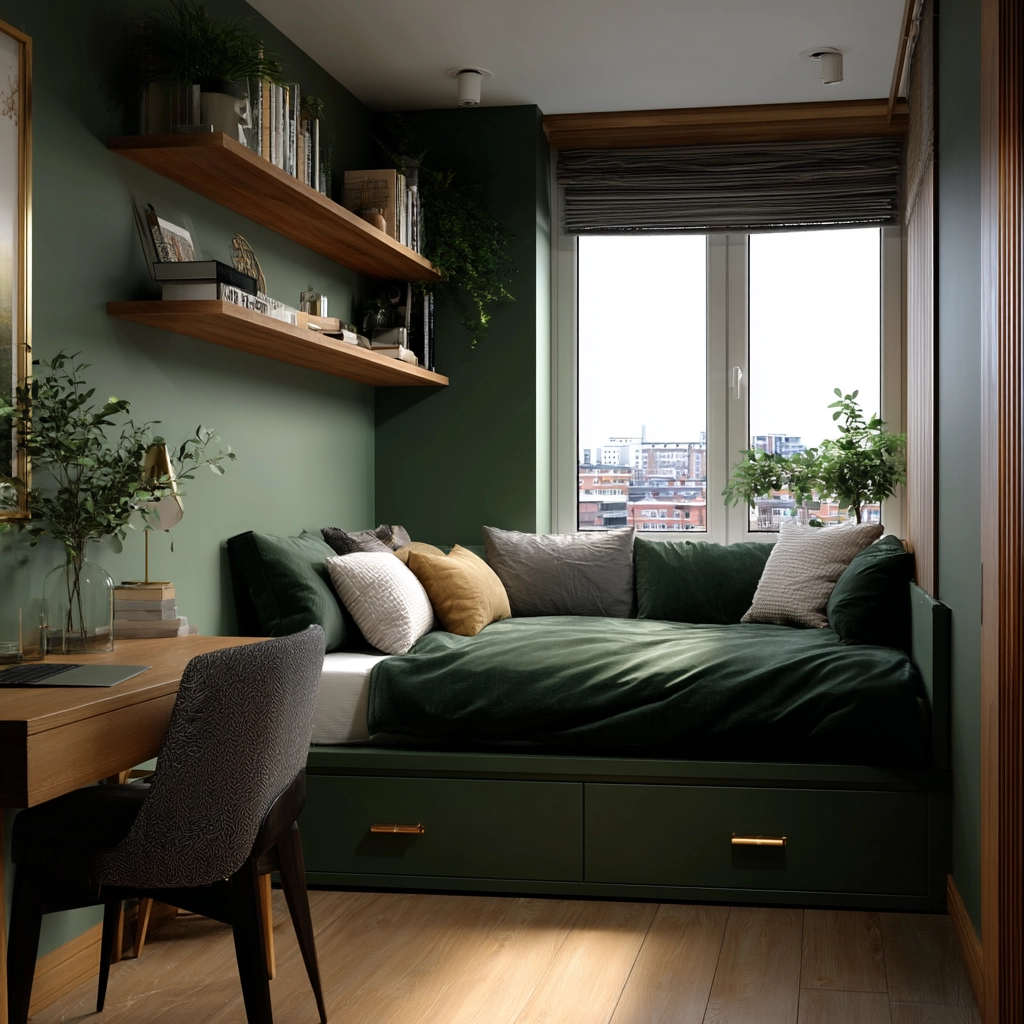 dark green bedroom 33