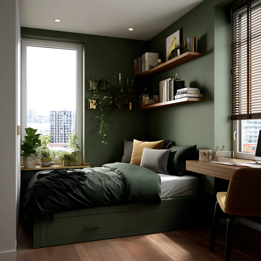 dark green bedroom 35