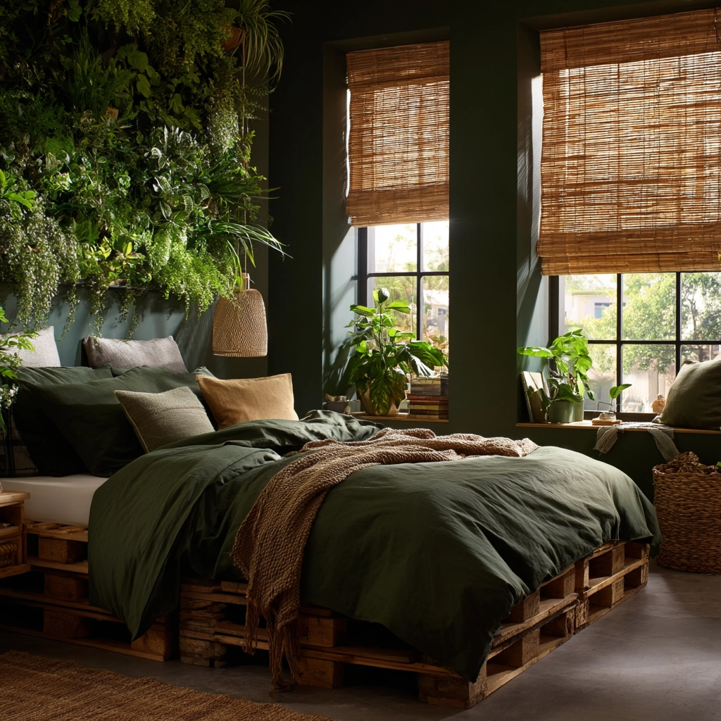 dark green bedroom 44