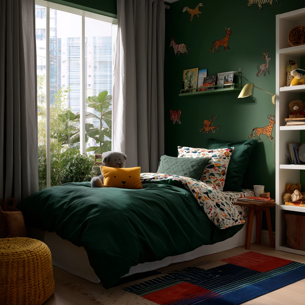 dark green bedroom 45