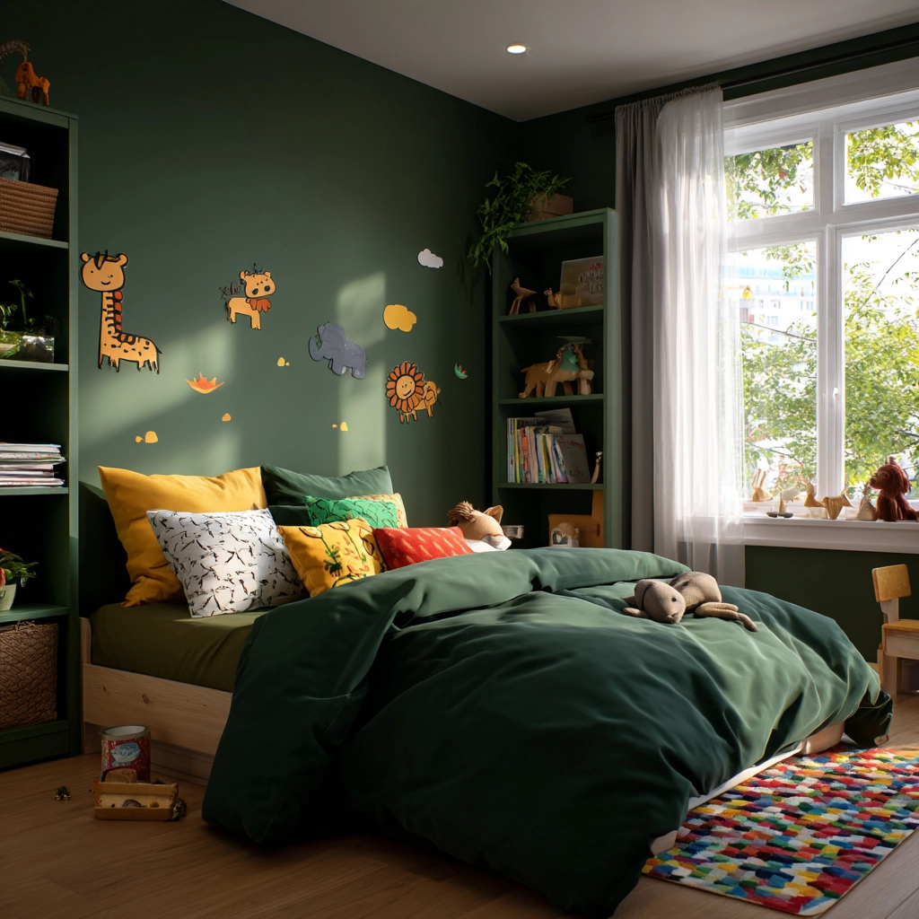 dark green bedroom 48
