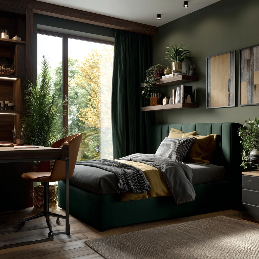 dark green bedroom 49