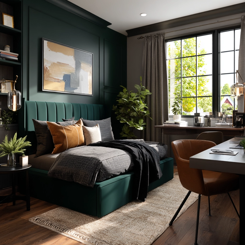dark green bedroom 50