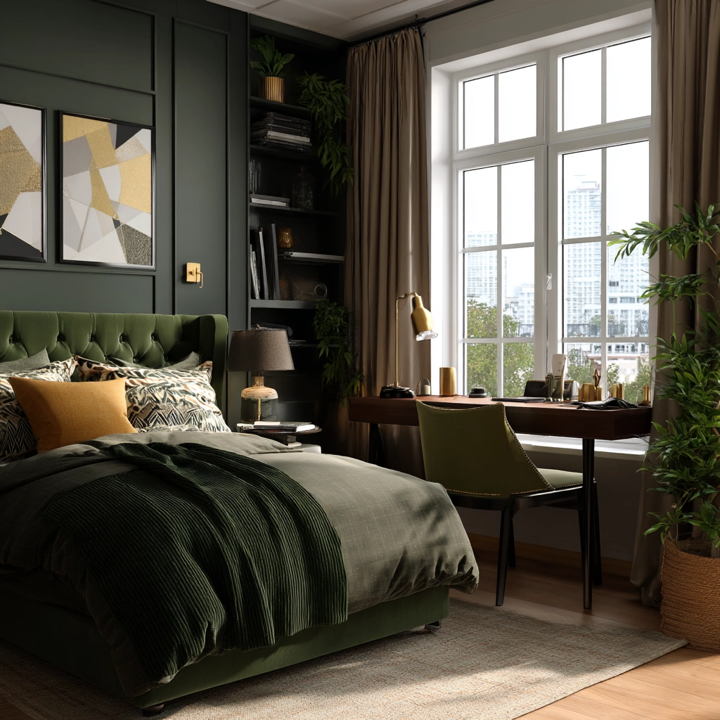 dark green bedroom 51