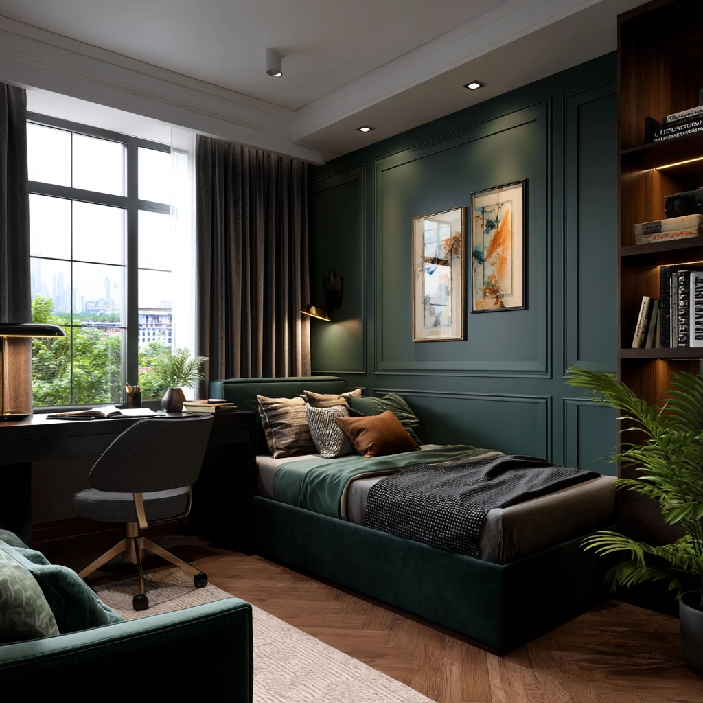 dark green bedroom 52