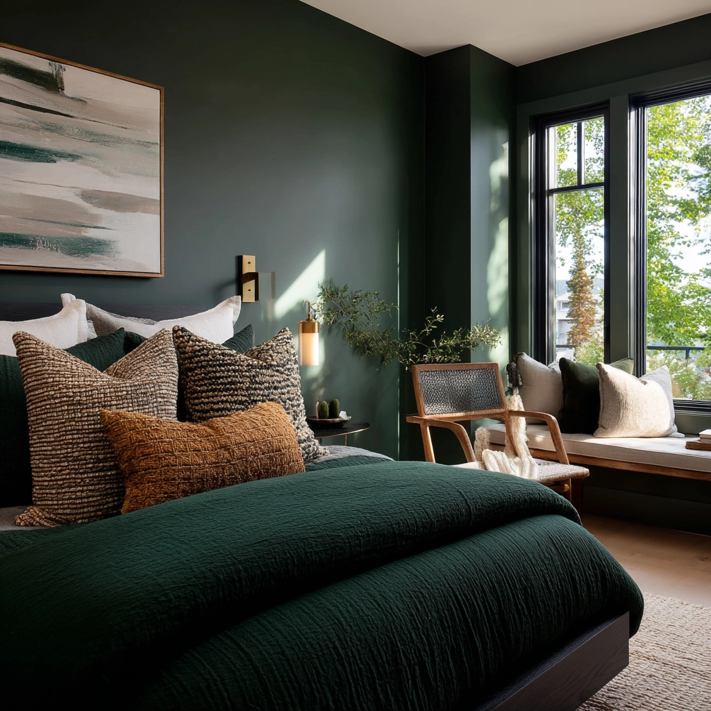 dark green bedroom 57