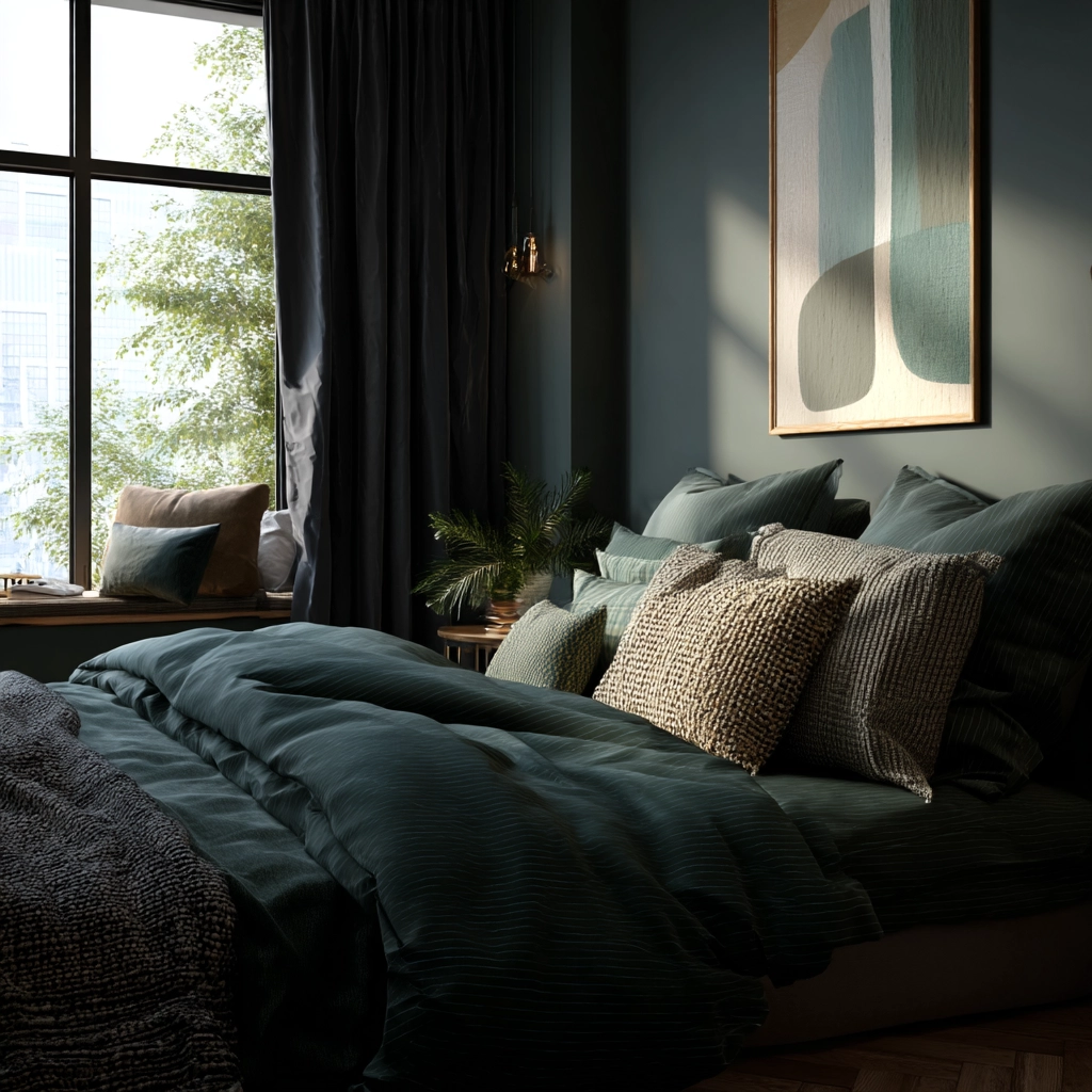 dark green bedroom 58