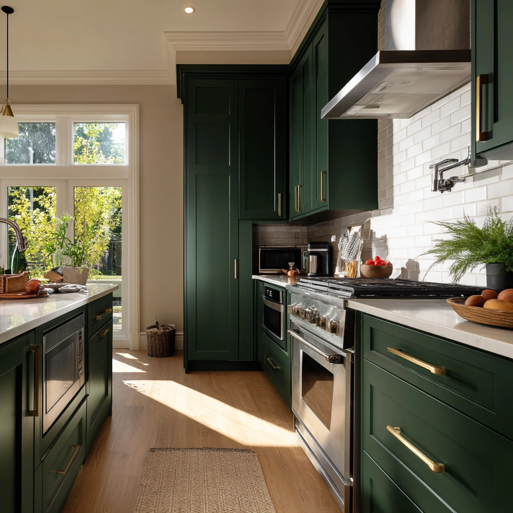 dark green kitchen cabinets 11