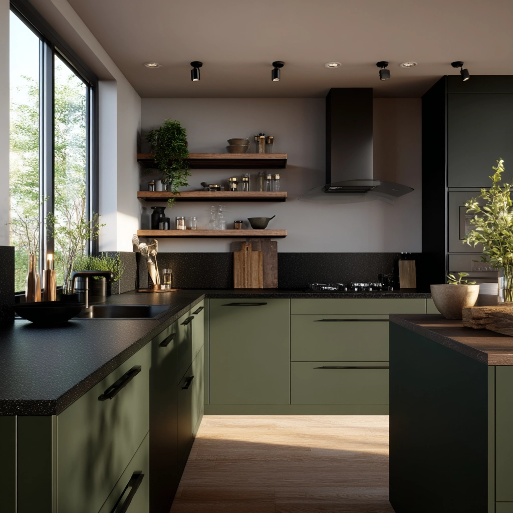 dark green kitchen cabinets 15