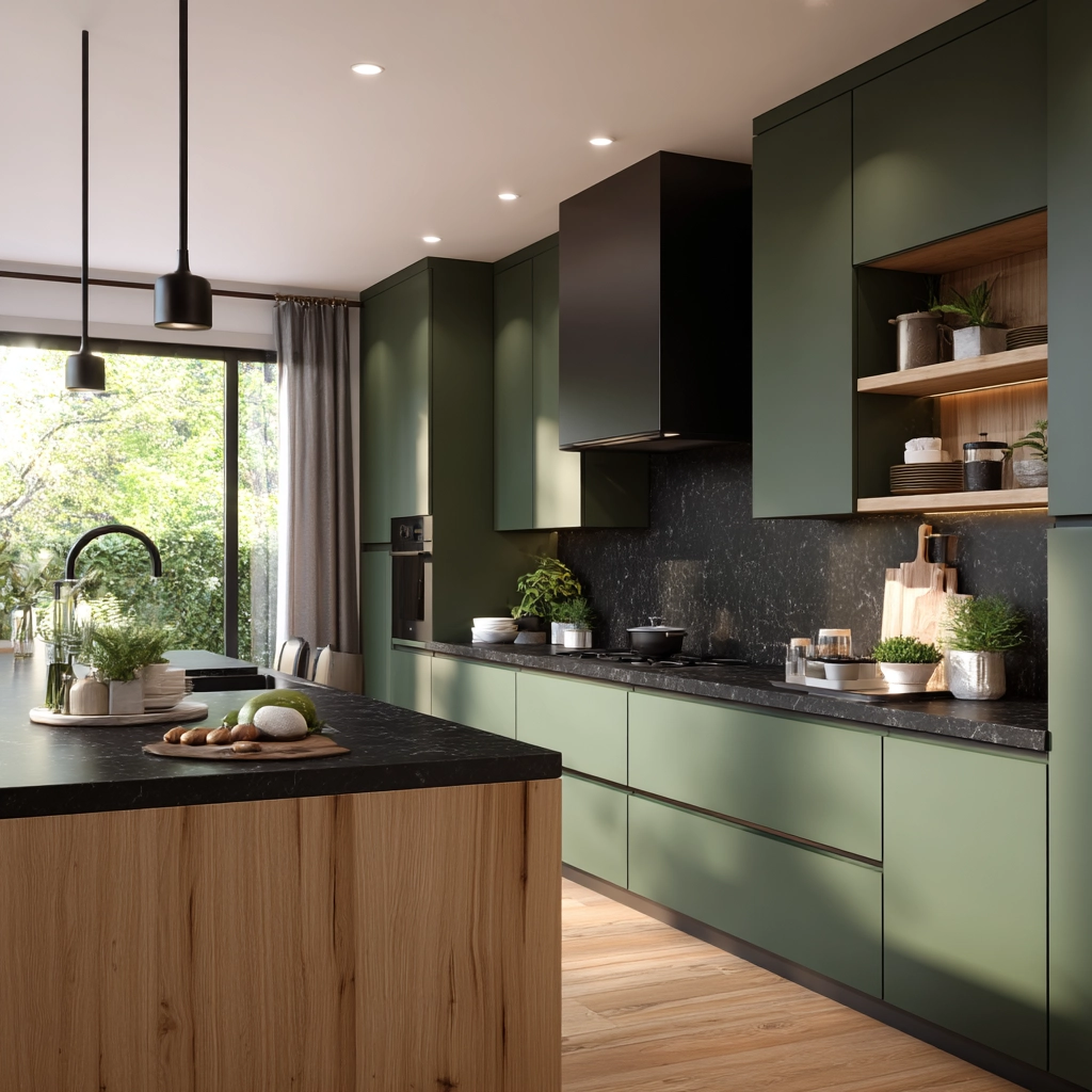dark green kitchen cabinets 16
