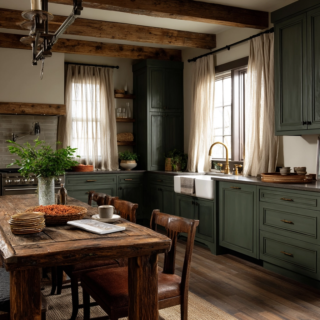 dark green kitchen cabinets 17