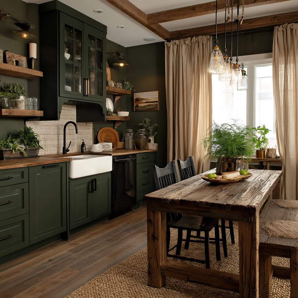 dark green kitchen cabinets 19