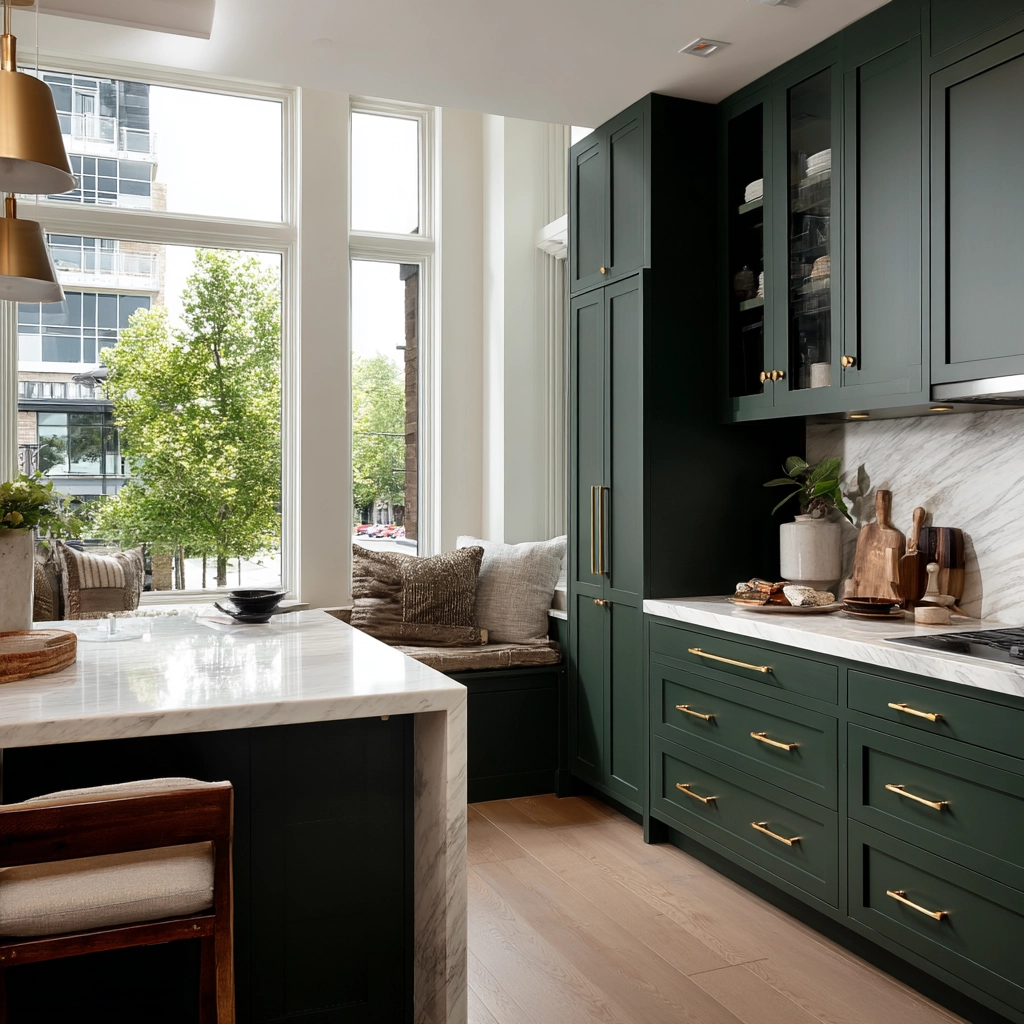 dark green kitchen cabinets 2