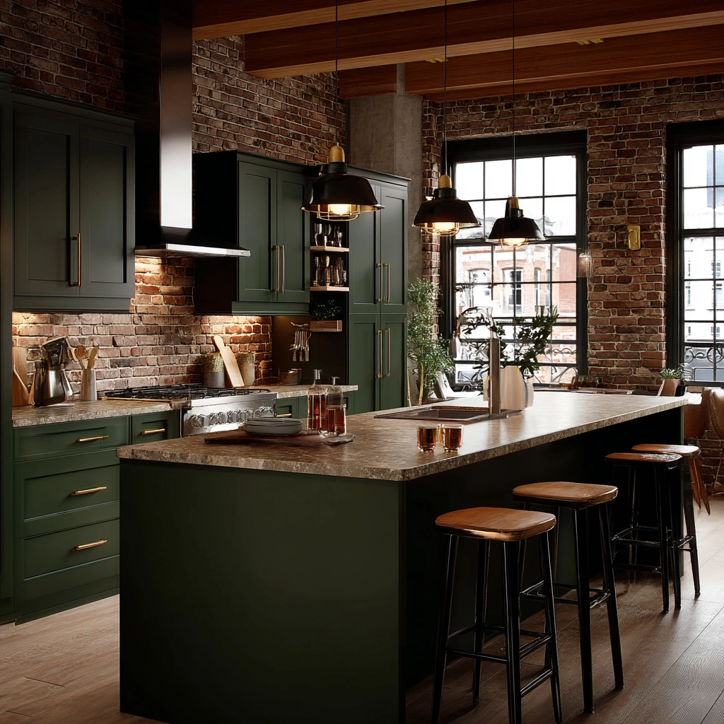 dark green kitchen cabinets 22