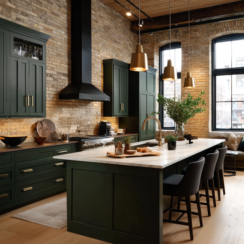 dark green kitchen cabinets 23